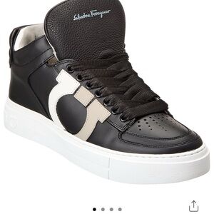 Salvatore Ferragamo Black and White Men's Sneakers
